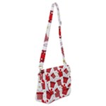 Christmas Texture, Pattern, Red, Craciun, Christmas, Bow, Gift Shoulder Bag with Back Zipper