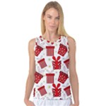 Christmas Texture, Pattern, Red, Craciun, Christmas, Bow, Gift Women s Basketball Tank Top