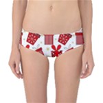 Christmas Texture, Pattern, Red, Craciun, Christmas, Bow, Gift Classic Bikini Bottoms