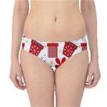 Christmas Texture, Pattern, Red, Craciun, Christmas, Bow, Gift Hipster Bikini Bottoms