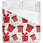 Christmas Texture, Pattern, Red, Craciun, Christmas, Bow, Gift Duvet Cover (King Size)