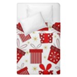 Christmas Texture, Pattern, Red, Craciun, Christmas, Bow, Gift Duvet Cover Double Side (Single Size)