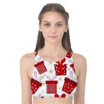 Christmas Texture, Pattern, Red, Craciun, Christmas, Bow, Gift Tank Bikini Top