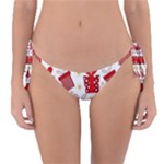 Christmas Texture, Pattern, Red, Craciun, Christmas, Bow, Gift Reversible Bikini Bottoms