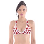 Christmas Texture, Pattern, Red, Craciun, Christmas, Bow, Gift Plunge Bikini Top