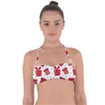 Christmas Texture, Pattern, Red, Craciun, Christmas, Bow, Gift Tie Back Bikini Top