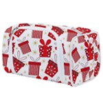 Christmas Texture, Pattern, Red, Craciun, Christmas, Bow, Gift Toiletries Pouch