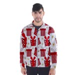 Christmas Texture, Pattern, Red, Craciun, Christmas, Bow, Gift Men s Windbreaker