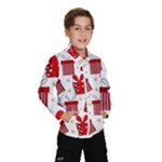 Christmas Texture, Pattern, Red, Craciun, Christmas, Bow, Gift Kids  Windbreaker