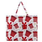 Christmas Texture, Pattern, Red, Craciun, Christmas, Bow, Gift Zipper Large Tote Bag