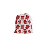 Christmas Texture, Pattern, Red, Craciun, Christmas, Bow, Gift Drawstring Pouch (XS)