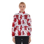 Christmas Texture, Pattern, Red, Craciun, Christmas, Bow, Gift Women s Bomber Jacket