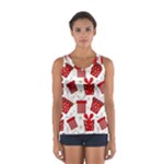 Christmas Texture, Pattern, Red, Craciun, Christmas, Bow, Gift Sport Tank Top 