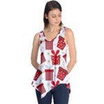 Christmas Texture, Pattern, Red, Craciun, Christmas, Bow, Gift Sleeveless Tunic