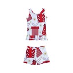 Christmas Texture, Pattern, Red, Craciun, Christmas, Bow, Gift Kids  Boyleg Swimsuit