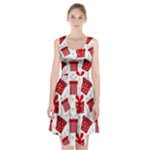 Christmas Texture, Pattern, Red, Craciun, Christmas, Bow, Gift Racerback Midi Dress