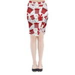 Christmas Texture, Pattern, Red, Craciun, Christmas, Bow, Gift Midi Wrap Pencil Skirt