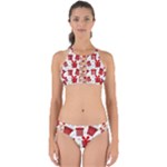 Christmas Texture, Pattern, Red, Craciun, Christmas, Bow, Gift Perfectly Cut Out Bikini Set