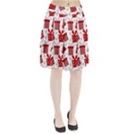 Christmas Texture, Pattern, Red, Craciun, Christmas, Bow, Gift Pleated Skirt