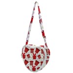 Christmas Texture, Pattern, Red, Craciun, Christmas, Bow, Gift Heart Shoulder Bag