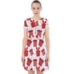 Christmas Texture, Pattern, Red, Craciun, Christmas, Bow, Gift Adorable in Chiffon Dress