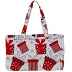 Christmas Texture, Pattern, Red, Craciun, Christmas, Bow, Gift Canvas Work Bag