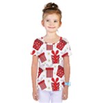 Christmas Texture, Pattern, Red, Craciun, Christmas, Bow, Gift Kids  One Piece T-Shirt