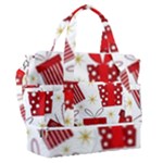 Christmas Texture, Pattern, Red, Craciun, Christmas, Bow, Gift Sports Shoulder Bag with Shoes Compartment