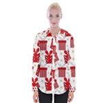 Christmas Texture, Pattern, Red, Craciun, Christmas, Bow, Gift Womens Long Sleeve Shirt