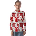 Christmas Texture, Pattern, Red, Craciun, Christmas, Bow, Gift Kids  Long Sleeve Shirt