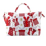 Christmas Texture, Pattern, Red, Craciun, Christmas, Bow, Gift Carry-on Travel Shoulder Bag