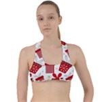 Christmas Texture, Pattern, Red, Craciun, Christmas, Bow, Gift Criss Cross Racerback Sports Bra