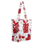 Christmas Texture, Pattern, Red, Craciun, Christmas, Bow, Gift Everyday Shoulder Bag with Pouch Bag