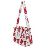 Christmas Texture, Pattern, Red, Craciun, Christmas, Bow, Gift Rope Handles Shoulder Strap Bag