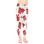 Christmas Texture, Pattern, Red, Craciun, Christmas, Bow, Gift Kids  Leggings