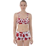 Christmas Texture, Pattern, Red, Craciun, Christmas, Bow, Gift Perfect Fit Gym Set