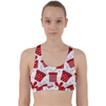 Christmas Texture, Pattern, Red, Craciun, Christmas, Bow, Gift Back Weave Sports Bra