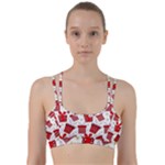 Christmas Texture, Pattern, Red, Craciun, Christmas, Bow, Gift Line Them Up Sports Bra