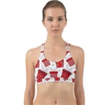 Christmas Texture, Pattern, Red, Craciun, Christmas, Bow, Gift Back Web Sports Bra