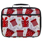 Christmas Texture, Pattern, Red, Craciun, Christmas, Bow, Gift Full Print Lunch Bag