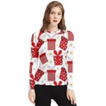 Christmas Texture, Pattern, Red, Craciun, Christmas, Bow, Gift Women s Long Sleeve Rash Guard