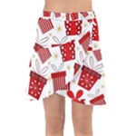 Christmas Texture, Pattern, Red, Craciun, Christmas, Bow, Gift Wrap Front Skirt