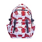 Christmas Texture, Pattern, Red, Craciun, Christmas, Bow, Gift Carry-on Double Buckle Travel Backpack