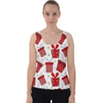 Christmas Texture, Pattern, Red, Craciun, Christmas, Bow, Gift Velvet Tank Top