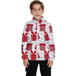 Christmas Texture, Pattern, Red, Craciun, Christmas, Bow, Gift Kids  High Neck Windbreaker