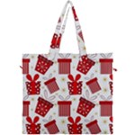 Christmas Texture, Pattern, Red, Craciun, Christmas, Bow, Gift Canvas Travel Bag