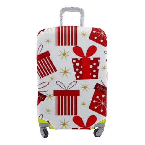 Christmas Texture, Pattern, Red, Craciun, Christmas, Bow, Gift Luggage Cover (Small) from ArtsNow.com