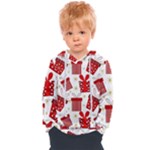 Christmas Texture, Pattern, Red, Craciun, Christmas, Bow, Gift Kids  Overhead Hoodie