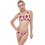 Christmas Texture, Pattern, Red, Craciun, Christmas, Bow, Gift The Little Details Bikini Set