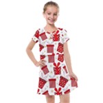 Christmas Texture, Pattern, Red, Craciun, Christmas, Bow, Gift Kids  Cross Web Dress